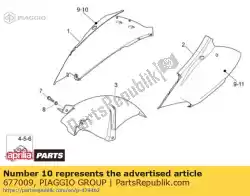 Here you can order the sticker rh from Piaggio Group, with part number 677009: