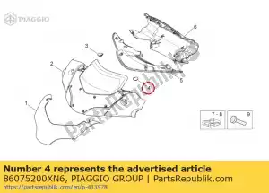 Piaggio Group 86075200XN6 tapón izquierdo del tablero negro - Lado inferior