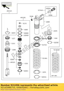 kawasaki 92145088710 spr??yna, amortyzator tylny, k = 53n / kx250 - Dół