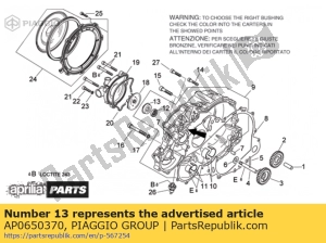 aprilia AP0650370 pomp mechanische afdichting - Bovenkant