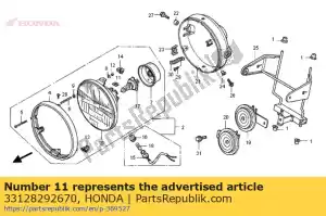 Honda 33128292670 tuerca, soporte de la unidad - Lado inferior