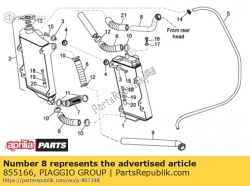 Aprilia 855166, Tubo de cabeza de enfriador de agua, OEM: Aprilia 855166