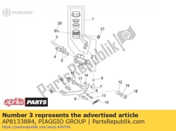 Aprilia AP8133884, Rear brake hose, OEM: Aprilia AP8133884