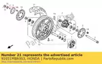 91051MBR003, Honda, Rolamento, esfera radial, 63/28 honda cb 1100 1300 2003 2005 2007 2008 2009 2010 2013, Novo