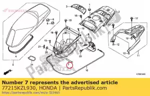 Honda 77215KZL930 pin, seat hinge - Bottom side