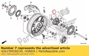 honda 42615MGSD30 flange sub assy., rr. driven - Bottom side