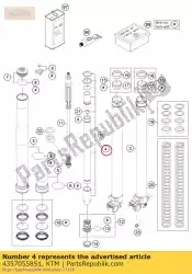 Ici, vous pouvez commander le collier de serrage r / s + tube cpl. Auprès de KTM , avec le numéro de pièce 43570558S1: