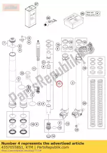 ktm 43570558S1 collier de serrage r / s + tube cpl. - La partie au fond