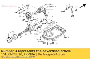 Honda 15100MCS010 ensemble pompe, huile - La partie au fond