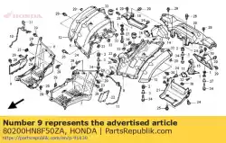 Ici, vous pouvez commander le garde-boue, l. Rr. * r232 * auprès de Honda , avec le numéro de pièce 80200HN8F50ZA:
