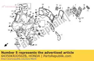 honda 64350KRJD50ZB panel, cubierta interior * nha48m * (nha48m quasar silver metallic) - Lado inferior