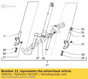 Piaggio Group 598242 front fork - Bottom side