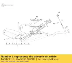 Qui puoi ordinare vollst? Diger auspufftop da Piaggio Group , con numero parte 1A0073315: