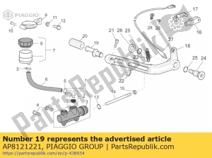 aprilia AP8121221 perno leva freno - Lato sinistro