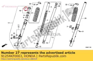 Honda 91254KF0003 selo de poeira, fr. garfo - Lado inferior