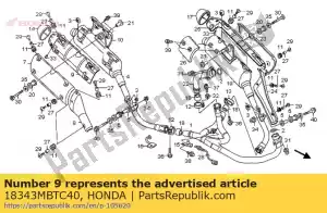 Honda 18343MBTC40 protetor, r interno - Lado inferior