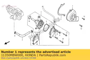 Honda 11350MBW000 cover comp., l. rr. - Onderkant