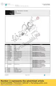 Piaggio Group 62443200RR fechamento superior do escudo - Lado inferior