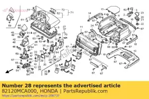 Honda 82120MCA000 deksel, r. kofferbak - Onderkant