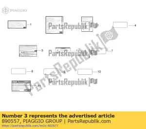 Piaggio Group 890557 koolstoffilter sticker - Onderkant