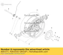 Aquí puede pedir eje de la rueda de Piaggio Group , con el número de pieza 600377: