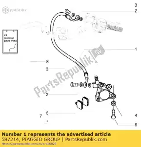 Piaggio Group 597214 tubería - Lado inferior