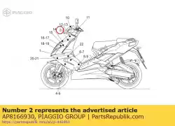 Here you can order the rh front fairing dec. Criniera from Piaggio Group, with part number AP8166930: