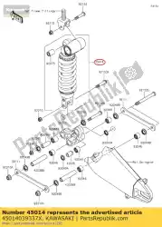 Ici, vous pouvez commander le amortisseur, spg grn + bl zx636 auprès de Kawasaki , avec le numéro de pièce 45014039337X: