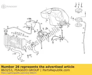 Piaggio Group 863253 koelleiding - Onderkant