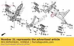 Here you can order the bolt, flange, 8x30 from Honda, with part number 90136MGH640: