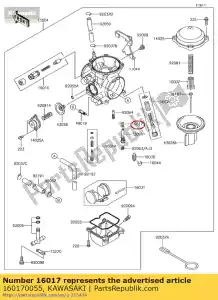 kawasaki 160170055 jet-naald, # 6 kvf360acf - Onderkant