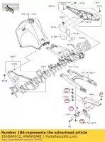 186BA0612, Kawasaki, boulon bouleversé-wp, 6x12 commun kawasaki  zz r zzr 650 1100 1990 1991 1992 1993 1994 1995 1996 1998 2017 2018, Nouveau