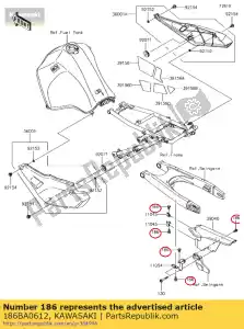 kawasaki 186BA0612 bolt-upset-wp,6x12 common - Bottom side