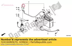 Aquí puede pedir cubierta, terminal de interruptor magnético de Honda , con el número de pieza 32416HN5670: