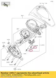 Here you can order the socket,wedge base,t-5 from Kawasaki, with part number 230171063: