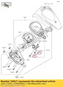 Kawasaki 230171063 socket, wigbasis, t-5 - Onderkant