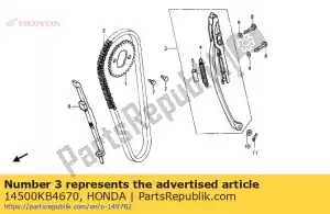 Honda 14500KB4670 tensioner comp., cam chai - Bottom side