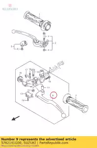 Suzuki 5762141G00 clutch lever - Bottom side