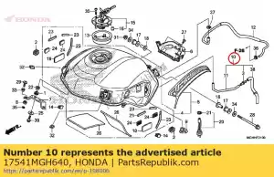 honda 17541MGH640 conjunto de tubo, drenaje - Lado inferior