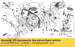 Aqui você pode pedir o fita, capa em Honda , com o número da peça 64382MM5300: