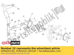 Tutaj możesz zamówić w?? Wodny króciec / lewy cyl. Od Piaggio Group , z numerem części AP8600249:
