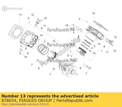 Aprilia 878654, Cylinder head gasket, OEM: Aprilia 878654