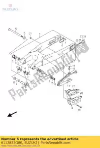 Suzuki 6112835G00 plaque, swgarm re - La partie au fond