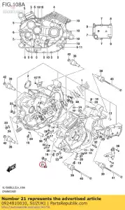 Suzuki 0924810010 tapón, hiel de aceite - Lado inferior