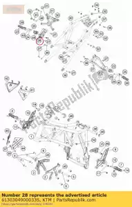 ktm 6130304900033S reposapiés soporte trasero r / s bl. - Lado inferior