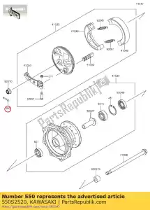 kawasaki 550S2520 pin-cup, 2,5x20 kx60-b20 - Lado inferior