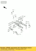 330401060, Kawasaki, verstelketting, links kl250-d2 kawasaki kdx klr 200 250 1985 1986 1987 1988 1989 1990 1991 1992 1994, Nieuw