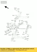 210831074, Kawasaki, bras, fr, lh kawasaki klf300 4x4 300 , Nouveau