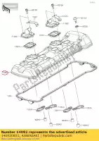 140920831, Kawasaki, deksel, hoofd klz1000acf kawasaki  klz z 1000 2012 2013 2014 2015 2016 2017 2018 2019 2020 2021, Nieuw