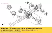 91001KGH901, Honda, Cuscinetto, sfera radiale, 6207 honda cbr 125 2004 2005 2006 2007 2008 2009 2010 2011 2012 2013, Nuovo